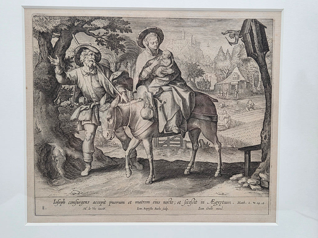 De Vlucht naar Egypte – Maerten de Vos – 17e-eeuwse Kopergravure