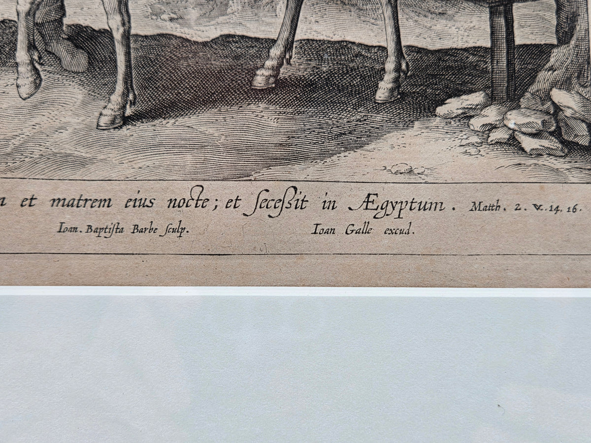 De Vlucht naar Egypte – Maerten de Vos – 17e-eeuwse Kopergravure