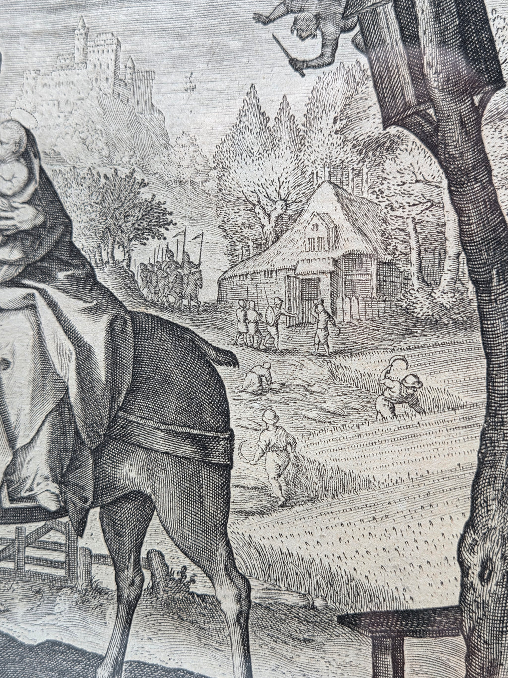 De Vlucht naar Egypte – Maerten de Vos – 17e-eeuwse Kopergravure