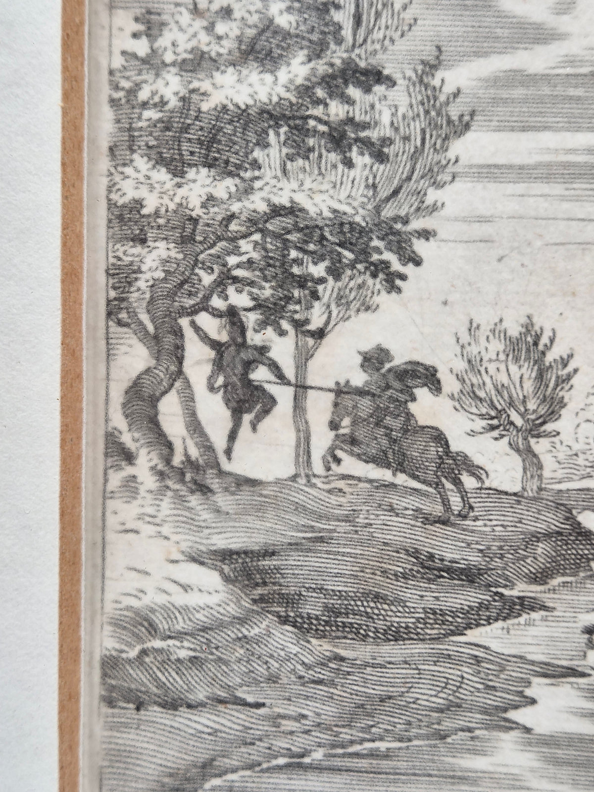16e-eeuwse Kopergravure – Maerten de Vos & Johann Sadeler – David treurt om Absalom, 1586
