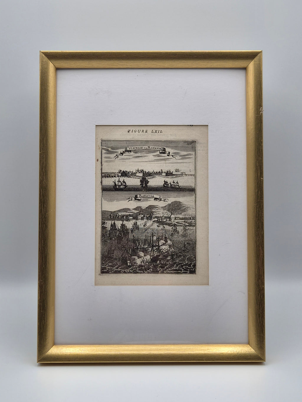 17e-eeuwse Kopergravure van Batavia - VOC – Citadelle de Batavia & Batavia – Allain Manesson Mallet