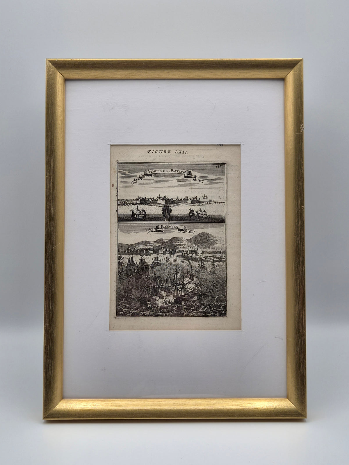17e-eeuwse Kopergravure van Batavia - VOC – Citadelle de Batavia & Batavia – Allain Manesson Mallet