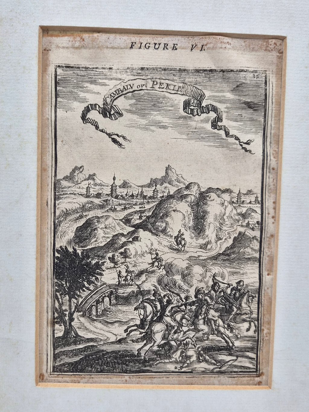 17e-eeuwse Kopergravure van Peking – Cambalu ou Pekin – Allain Manesson Mallet