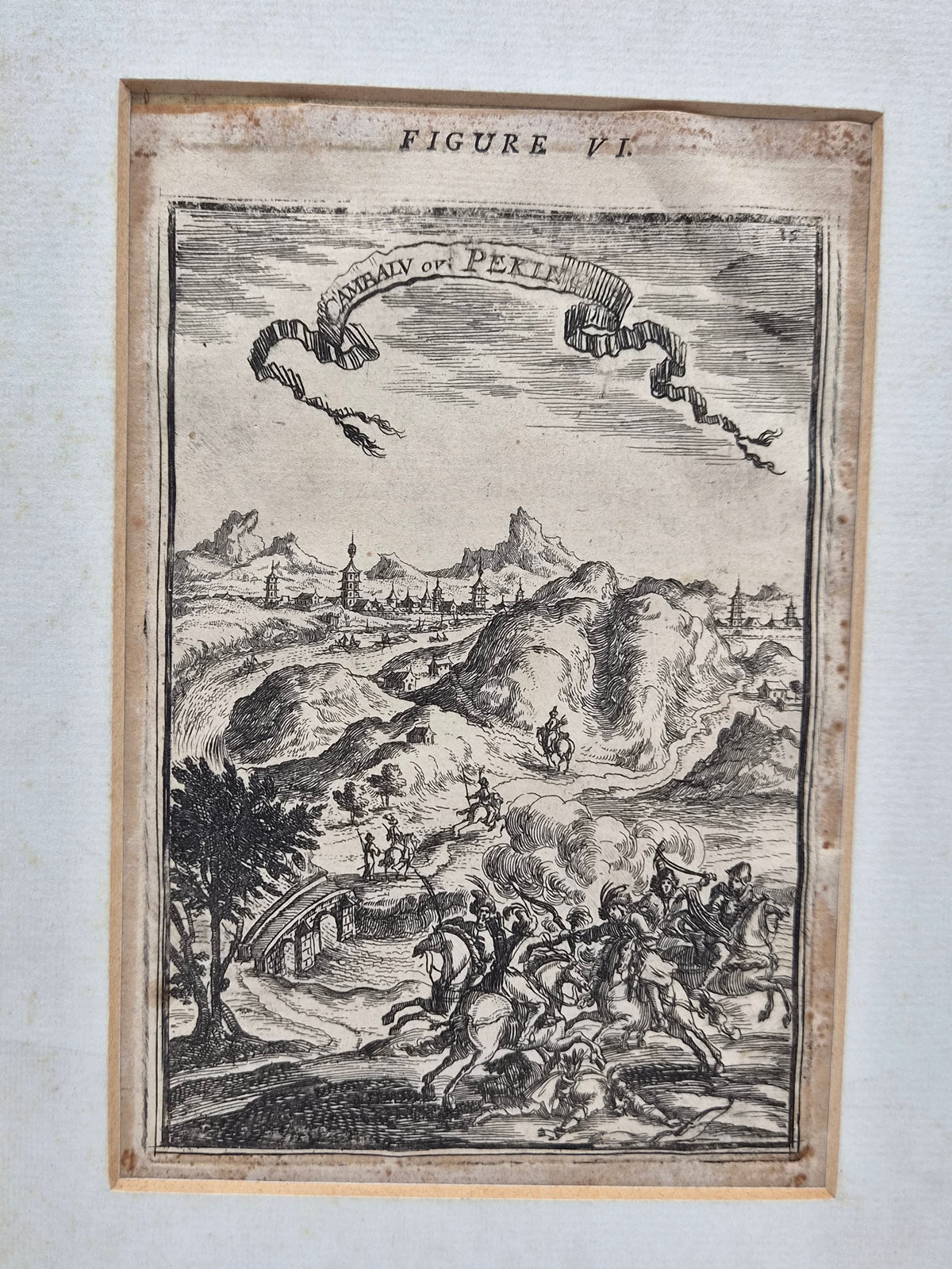 17e-eeuwse Kopergravure van Peking – Cambalu ou Pekin – Allain Manesson Mallet