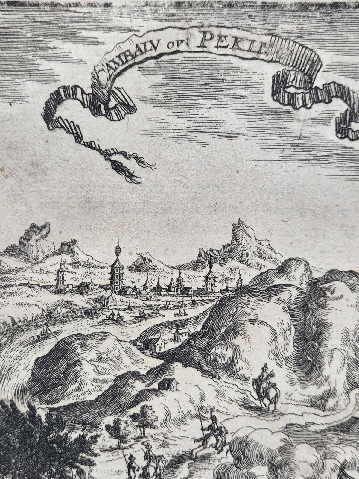17e-eeuwse Kopergravure van Peking – Cambalu ou Pekin – Allain Manesson Mallet