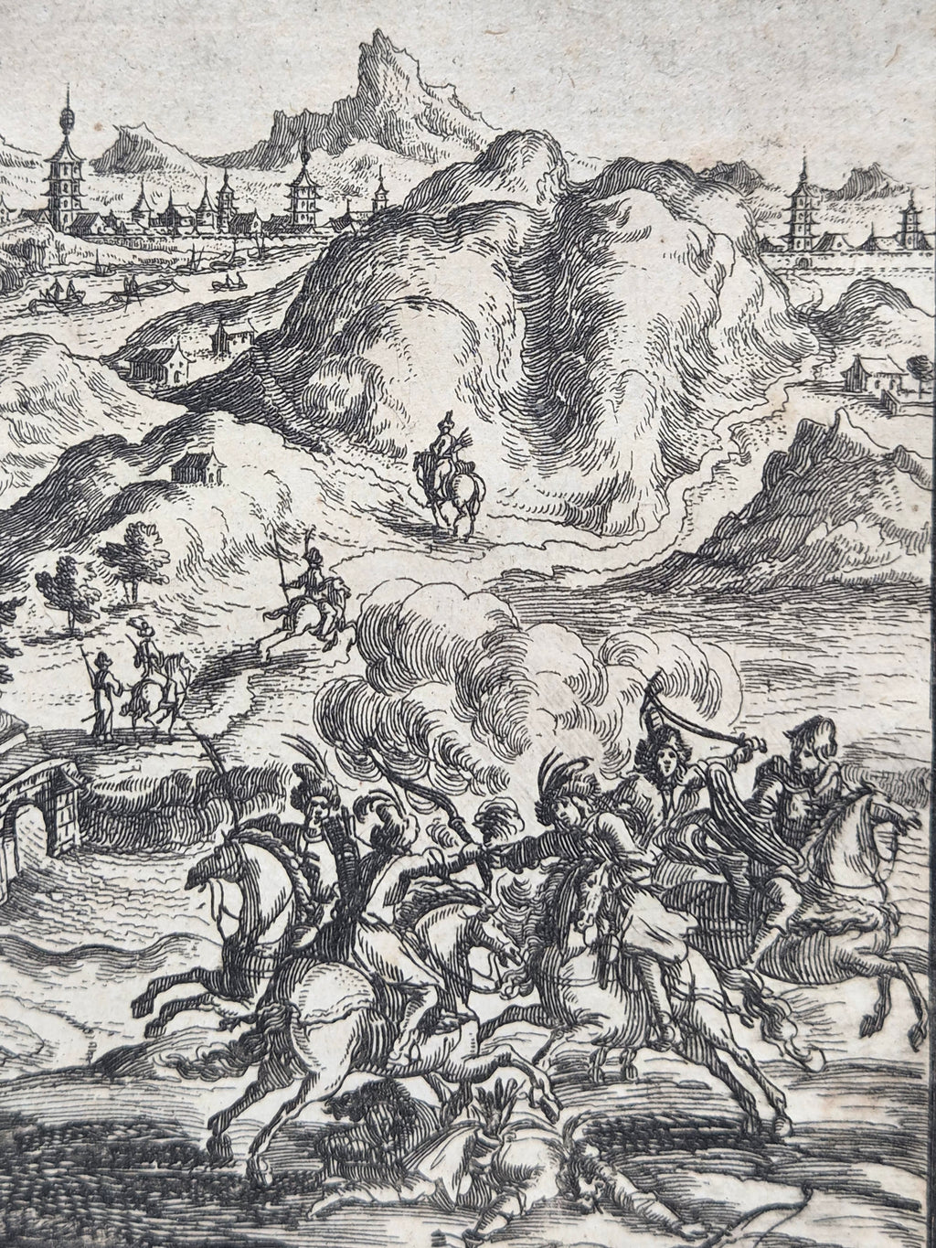 17e-eeuwse Kopergravure van Peking – Cambalu ou Pekin – Allain Manesson Mallet