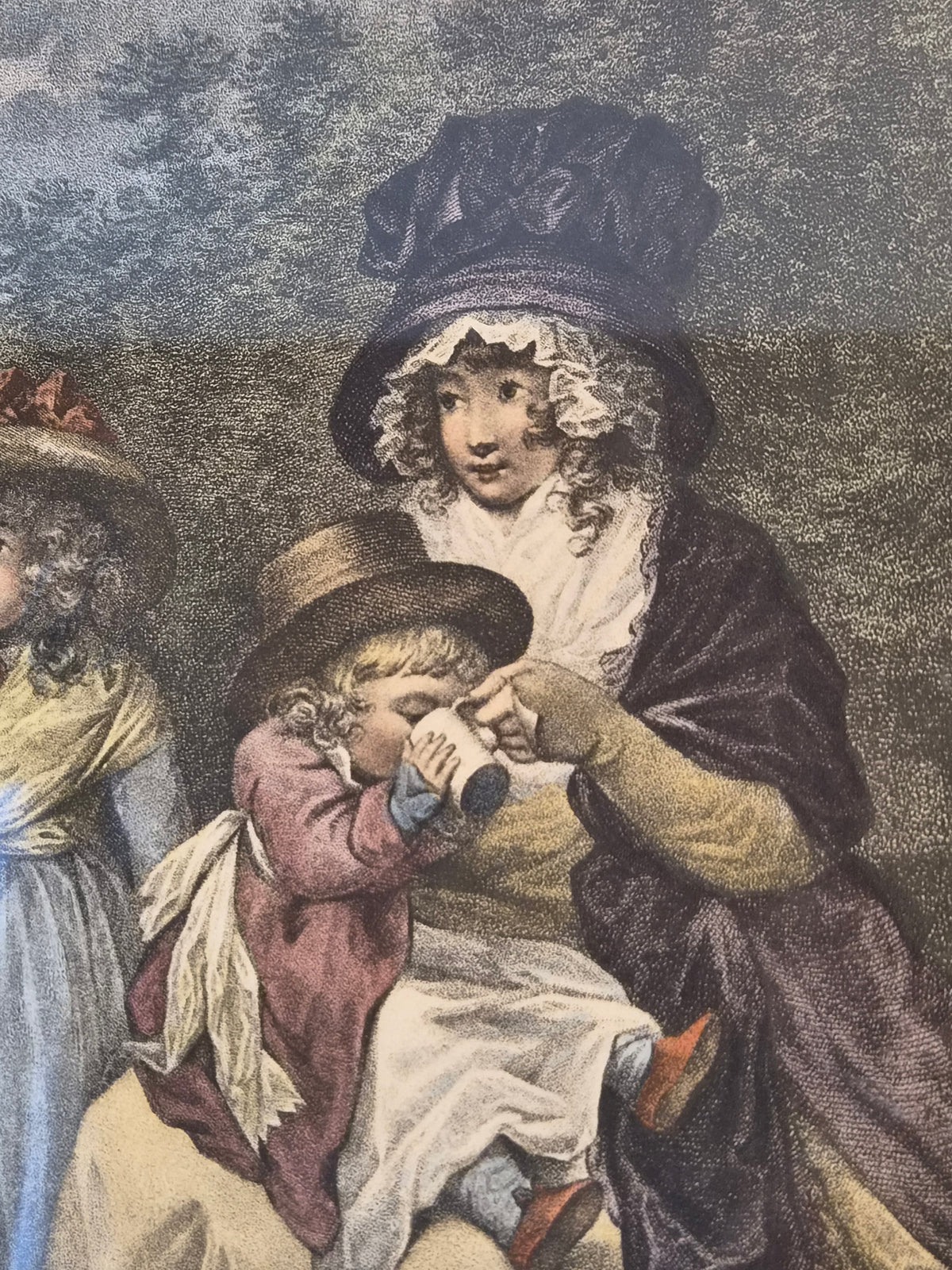 St James’s Park – George Morland – Ingekleurde 18e-eeuwse Stippelgravure – 1790