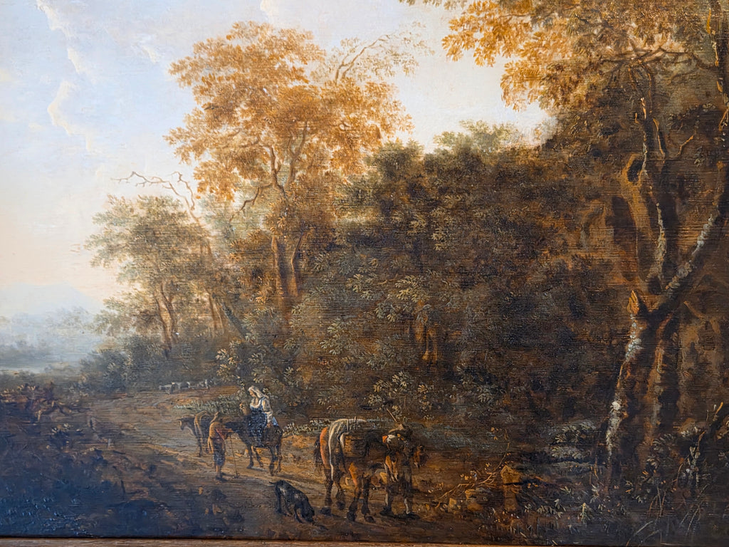 17e-eeuws Boslandschap met Reizigers – Omgeving van Jan Wijnants – ca. 1650–1665