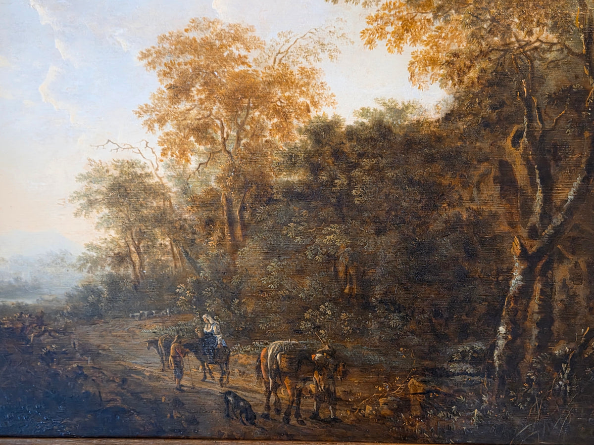17e-eeuws Boslandschap met Reizigers – Omgeving van Jan Wijnants – ca. 1650–1665