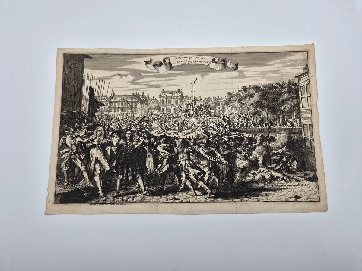 Gravure | De Rampzalige Doodt van Cornelis en Joan de Wit | Romeyn de Hooghe