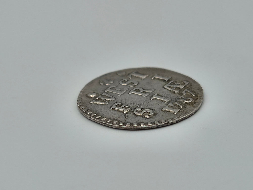 Antique silver double coat of arms farthing West-Friesland 1787