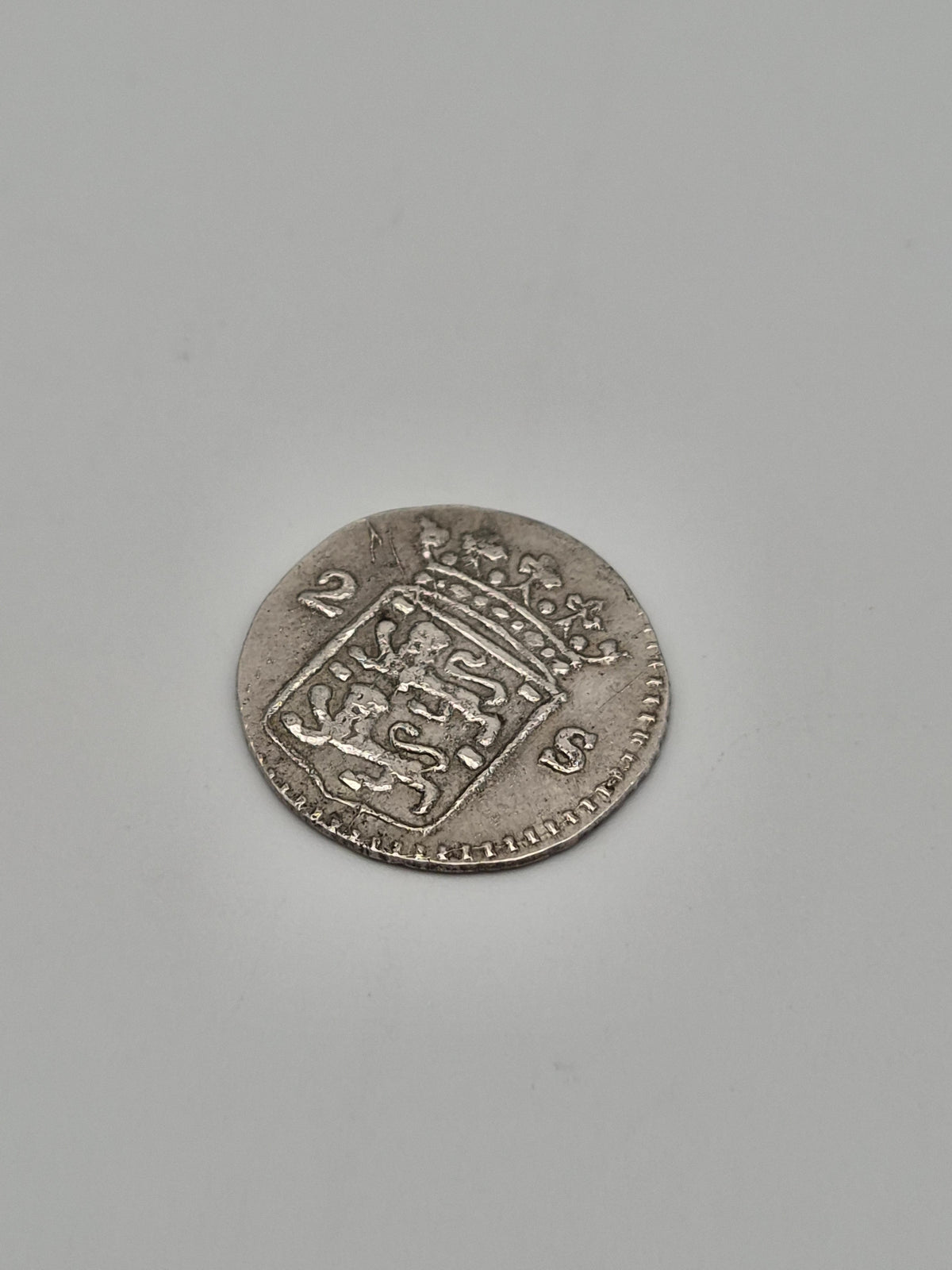 Antique silver double coat of arms farthing West-Friesland 1787