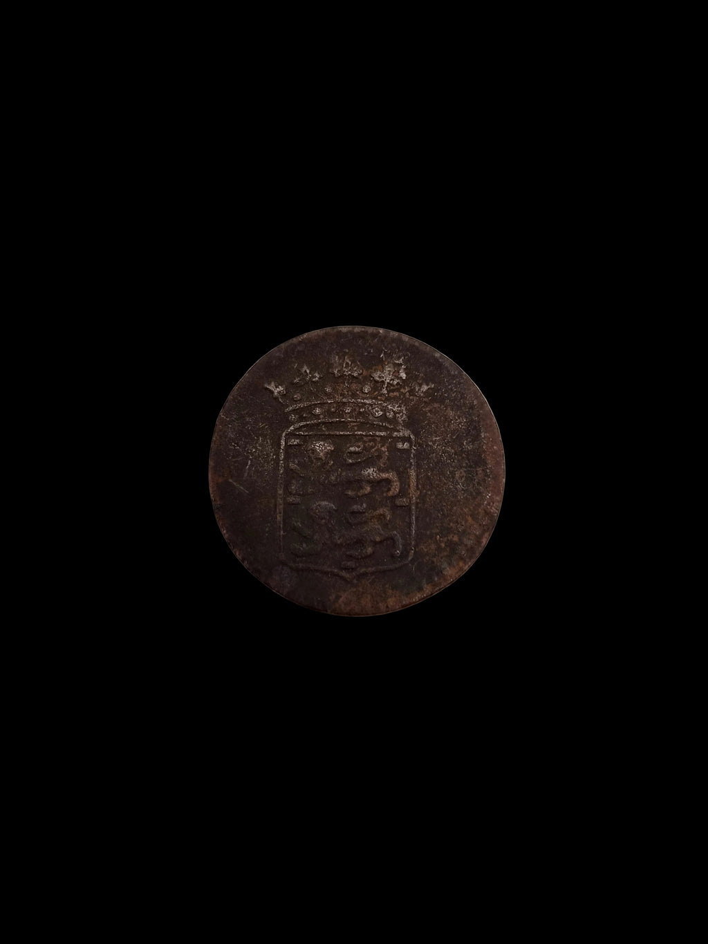 Antieke koperen VOC-duit West-Friesland 1766 – Enkhuizen