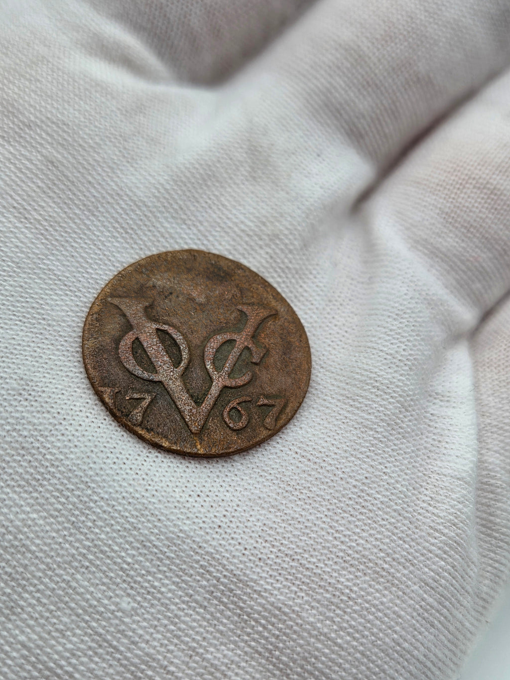 Antieke koperen VOC-duit Zeeland 1767 – Middelburg