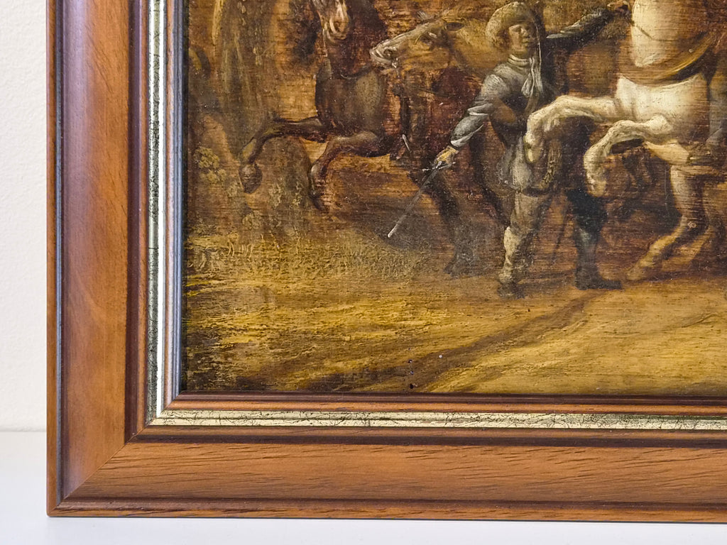 Exclusief 17e-eeuws Olieverfschilderij op Paneel: De Hinderlaag – Adriaen van de Velde - Toegeschreven aan