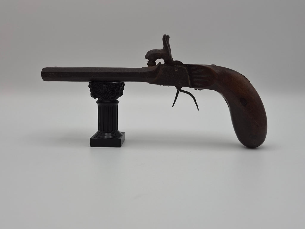 Antiek pistool - Percussie pistool uit de 19e eeuw - Dubbelloops pistool uit België ca.1830