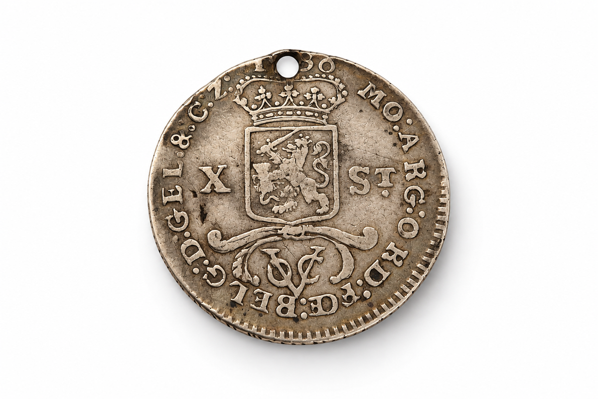 Antieke Zilveren VOC X Stuiver Gelderland 1786 – 10 Stuiver