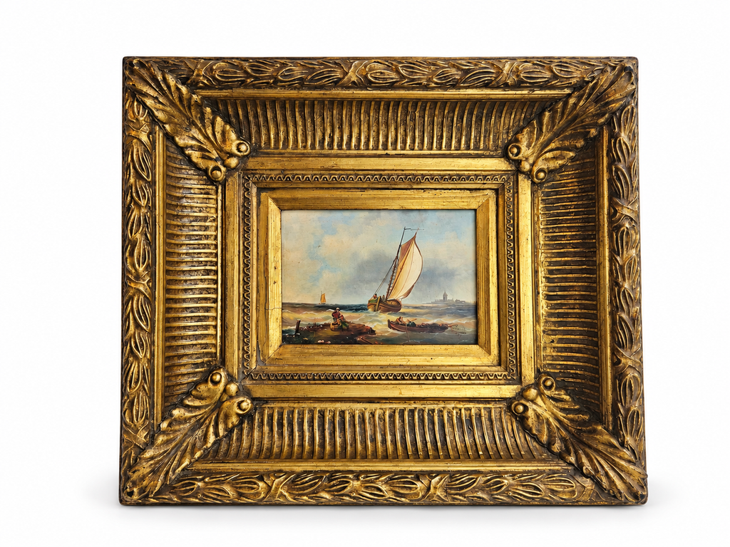 Marine tafereel met zeilschip – gesigneerd J. Webb (ca. 1871 - 1891)