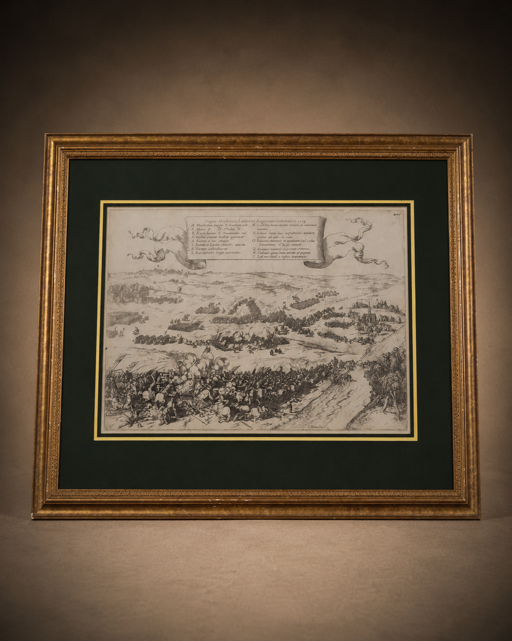 Zeventiende-eeuwse Gravure: Slag op de Mookerheide (1574) – Johann Wilhelm Baur