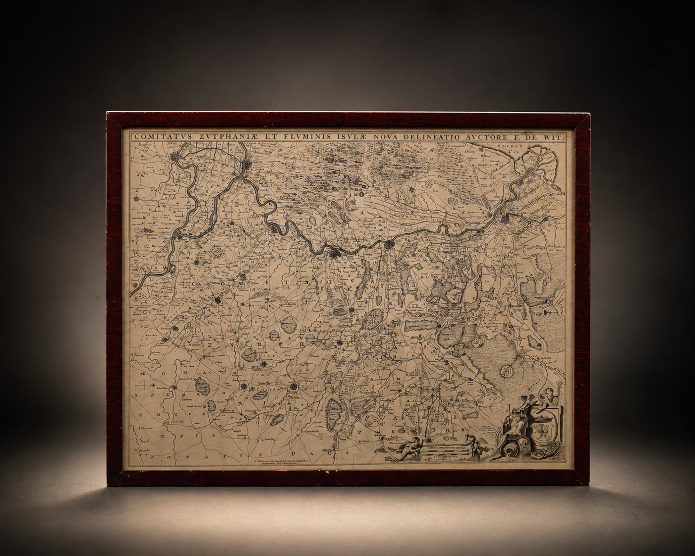 Antieke Kopergravure Graafschap Zutphen – Frederick de Wit (ca. 1680)