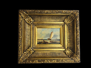 Marined tafereel met zeilschip – gesigneerd J. Webb (ca. 1870–1890)