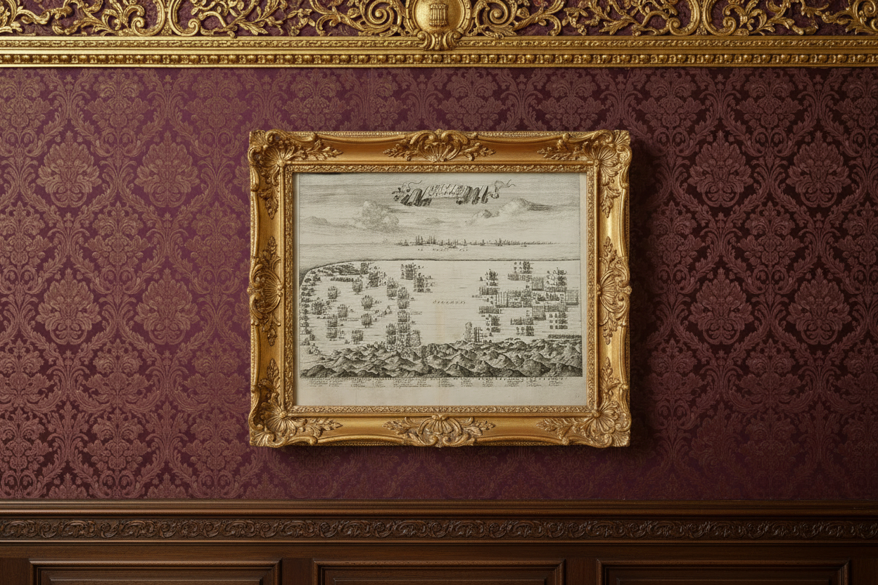 Antieke Gravure: De Legendarische Slag bij Nieuwpoort - 1600