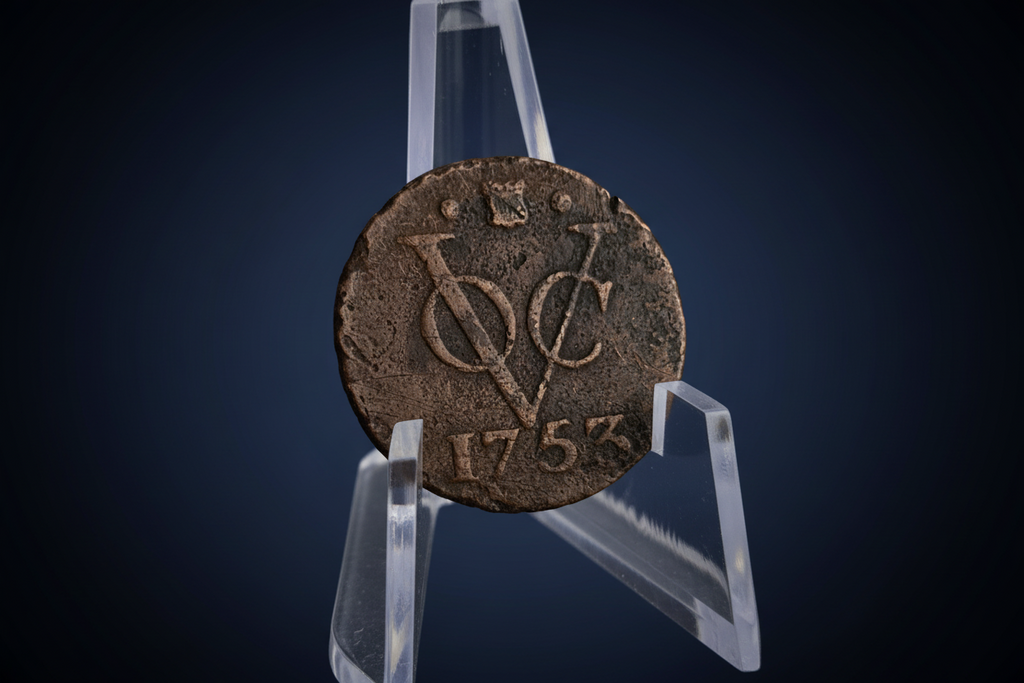 Originele VOC-duit 1753 – Utrecht – Koloniaal Betaalmiddel van de Vereenigde Oostindische Compagnie