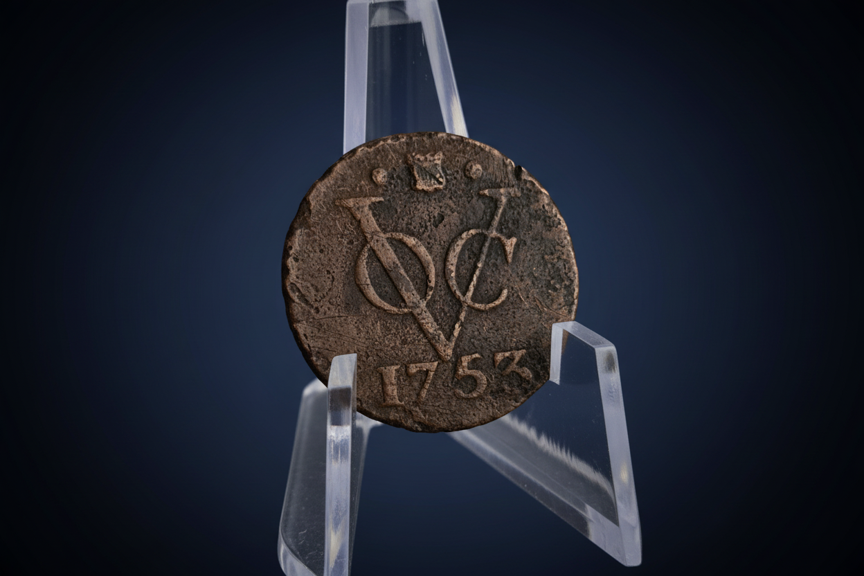 Originele VOC-duit 1753 – Utrecht – Koloniaal Betaalmiddel van de Vereenigde Oostindische Compagnie