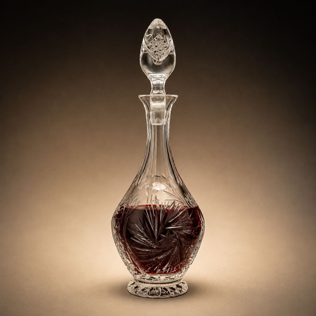 Originele Violetta Kristallen Decanteerkaraf met Stopper – Handgeslepen Loodkristal (39 cm)