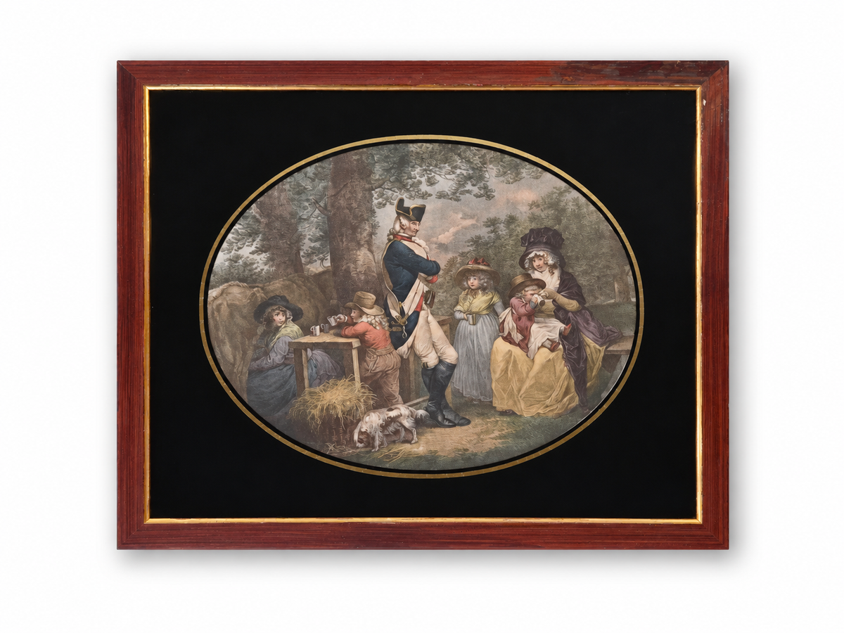 St James’s Park – George Morland – Ingekleurde 18e-eeuwse Stippelgravure – 1790