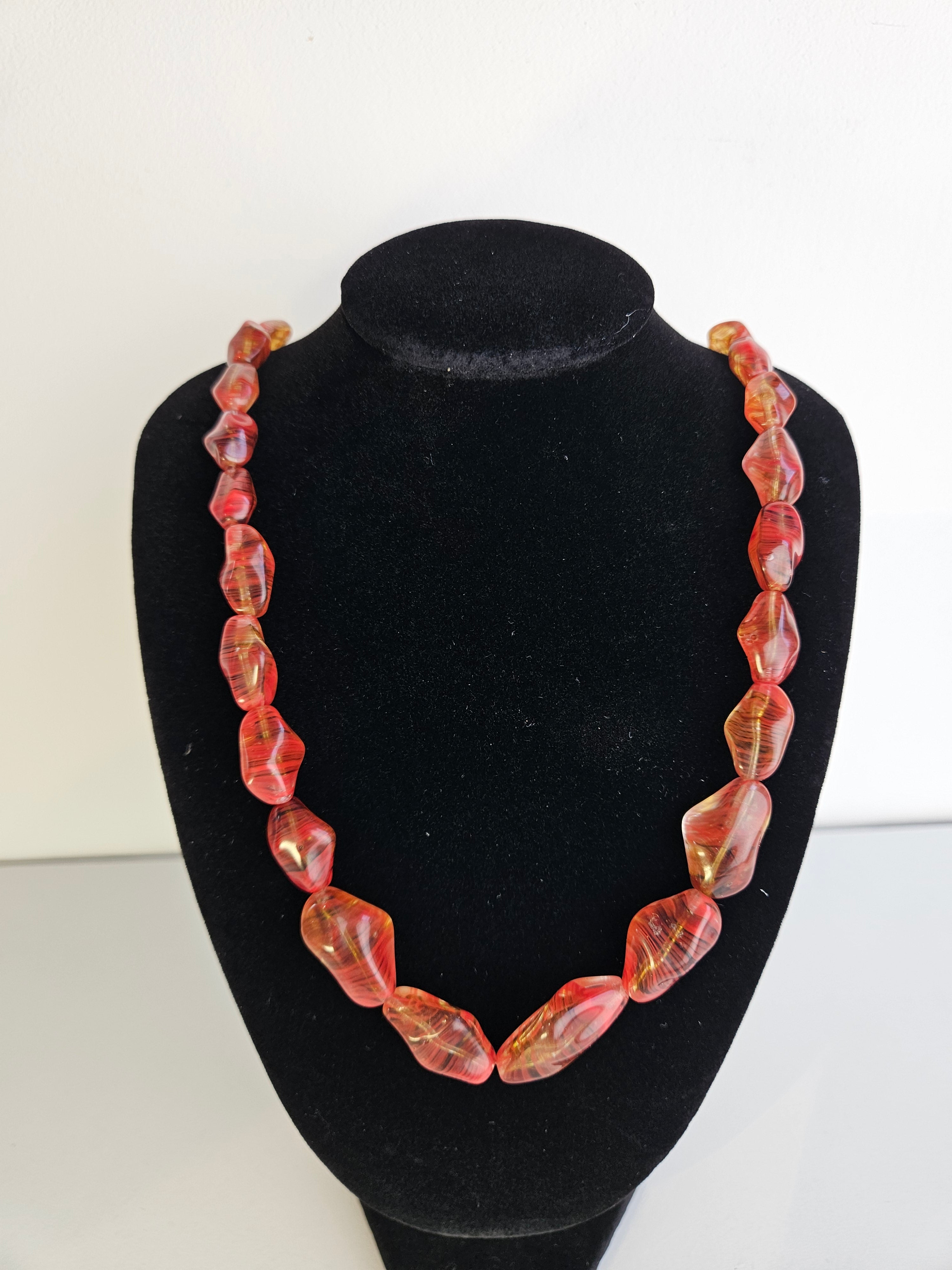 Vintage Murano glazen ketting uit Italië – Handgemaakte Venetiaanse glaskunst