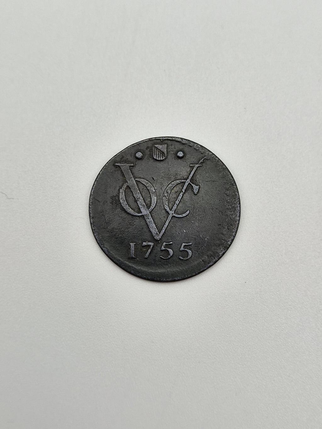 Voc munt Holland 1755 mooi donker patina