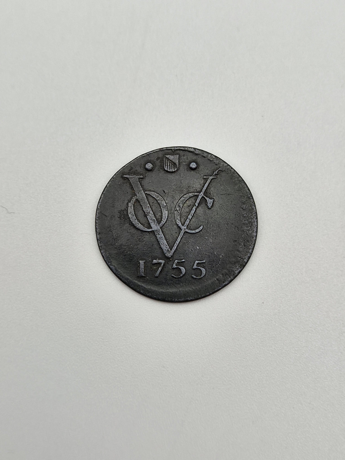 Voc munt Holland 1755 mooi donker patina
