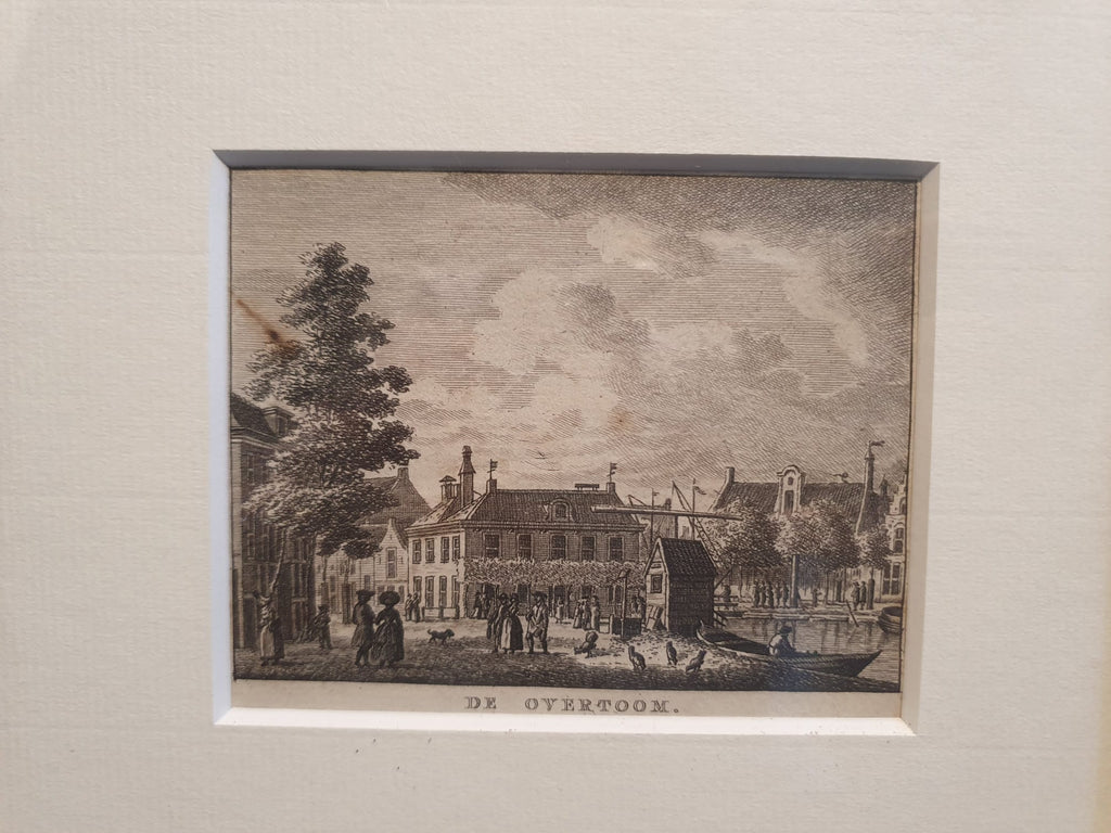 Antieke Kopergravure 'De Overtoom, Amsterdam' – 1793 – Door Karel Fredrik Bendorp naar Jan Bulthuis