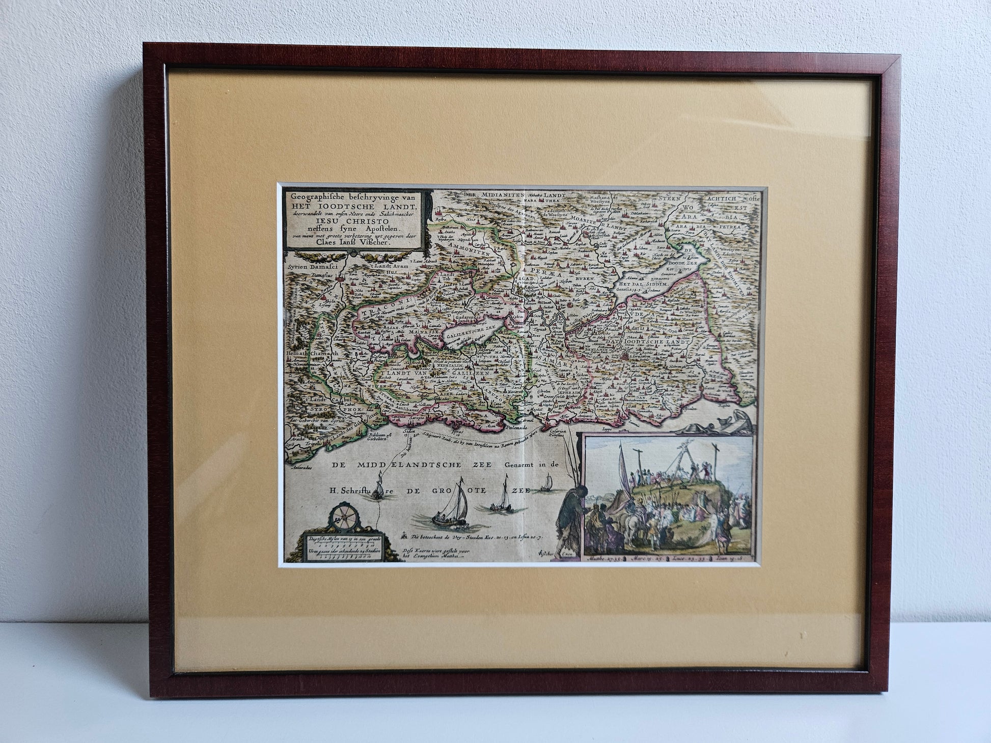 Zeldzame 17e-eeuwse Statenbijbelkaart "Het Beloofde Land" – Claes Jansz. Visscher (ca. 1642-1650)