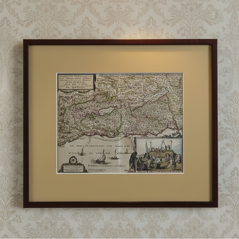 Zeldzame 17e-eeuwse Statenbijbelkaart "Het Beloofde Land" – Claes Jansz. Visscher (ca. 1642-1650)