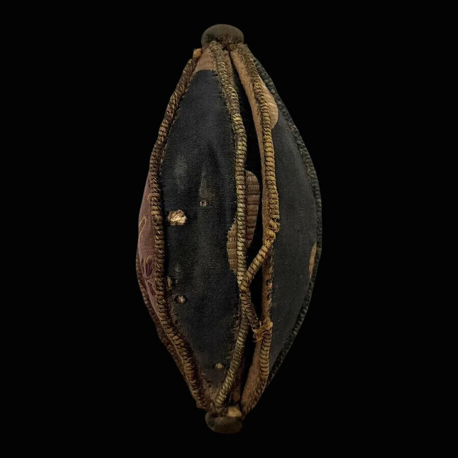 Zeldzame 18e-eeuwse Zijden Meloenbeurs met Bloemmotief – 11 cm - Rococo-stijl
