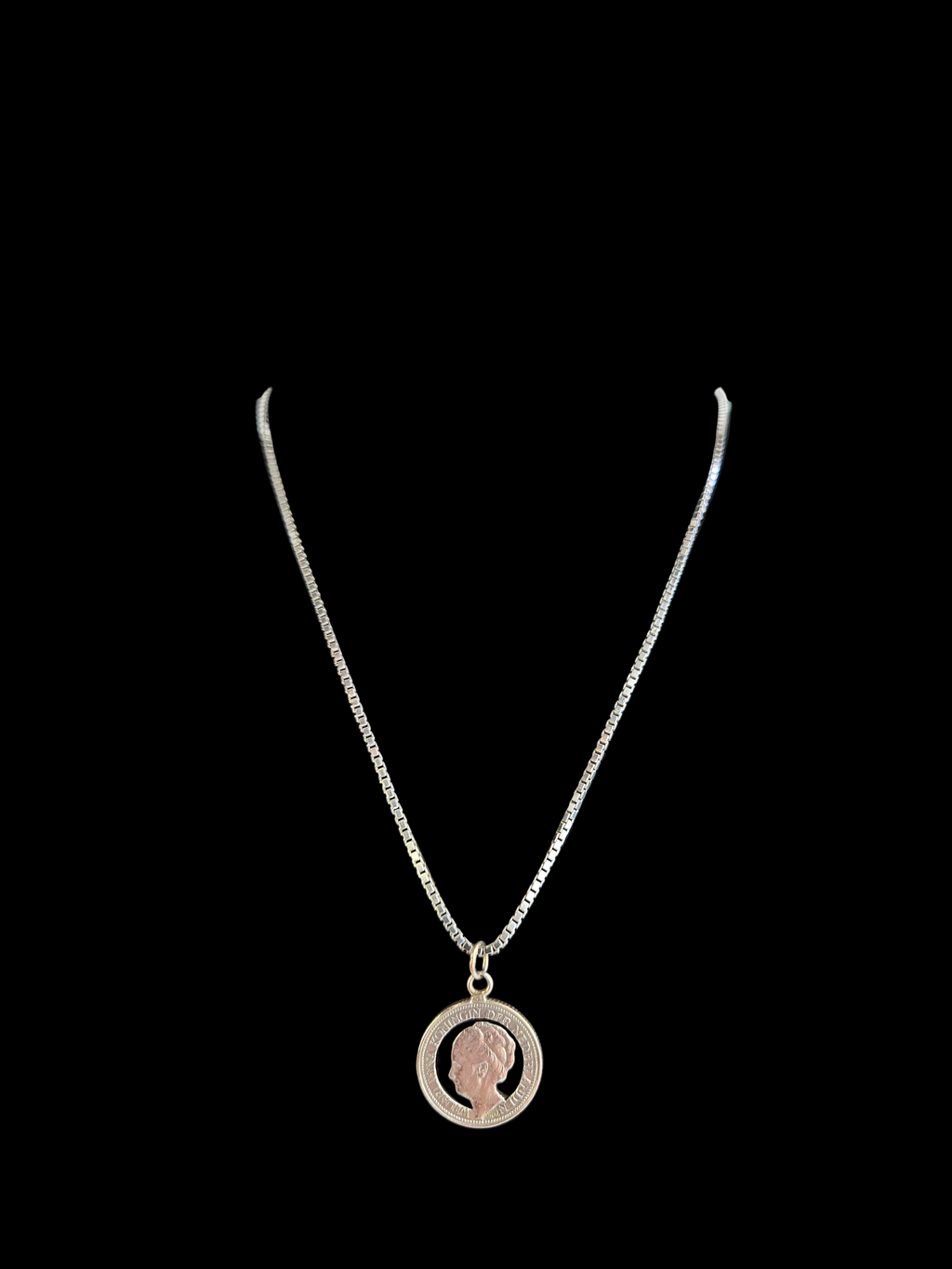 Zilveren "Stil Verzet" Ketting – Wilhelmina Kwartje in Venetiaanse Schakel