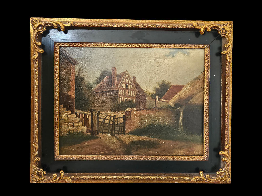 Schilderij door Ethel Dailey – 1889 – Olieverf op paneel – Landelijk Engels Tafereel