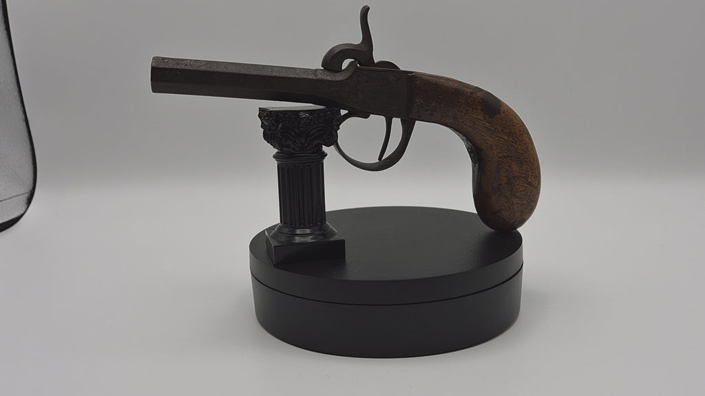Antiek Enkelloops Percussie Zakpistool (ca. 1850)  – Unieke Militaria Wanddecoratie