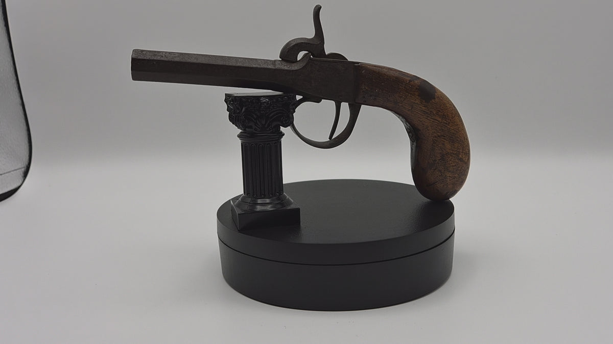 Antiek Enkelloops Percussie Zakpistool (ca. 1850)  – Unieke Militaria Wanddecoratie