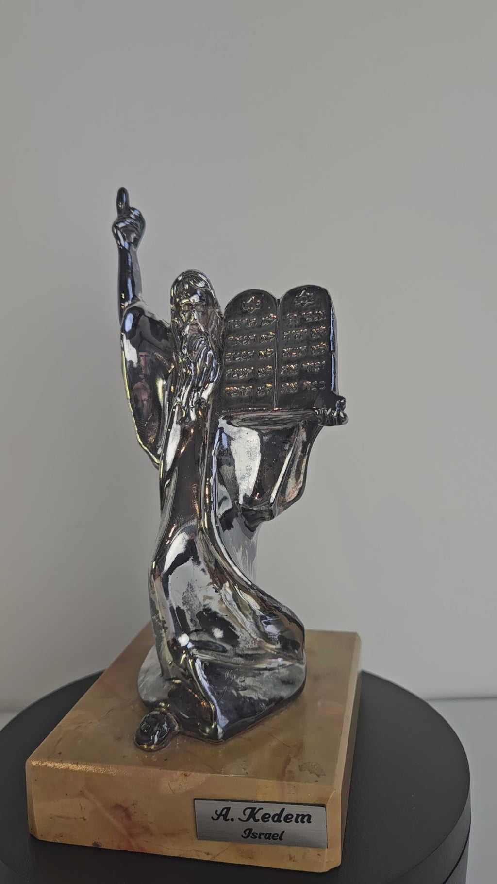 Zilveren beeldje van Mozes met de Tien Geboden – religieus - 16,5 cm