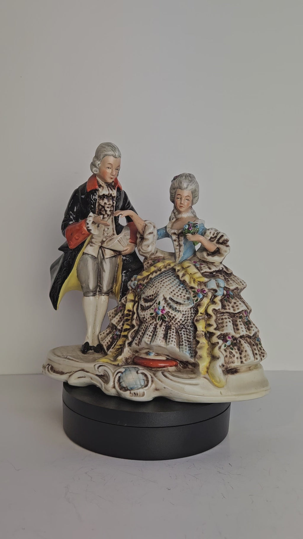 Antiek Gräfenthal Porseleinen Beeldje | Rococo Koppel | Duitsland ca. 1859 | 20x20cm