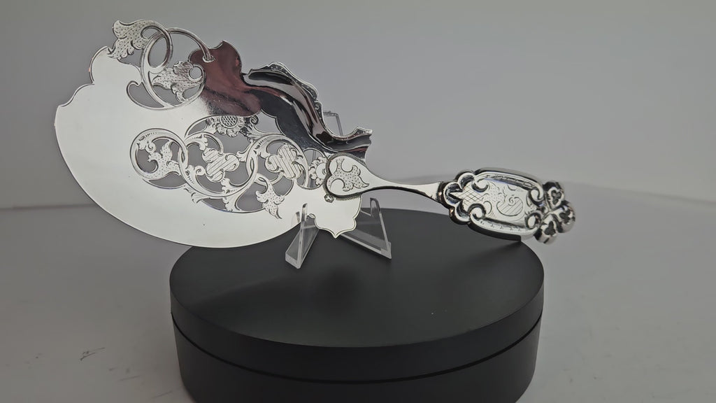 Antieke Zilveren Visschep –  Hollands Vakmanschap - Bestek